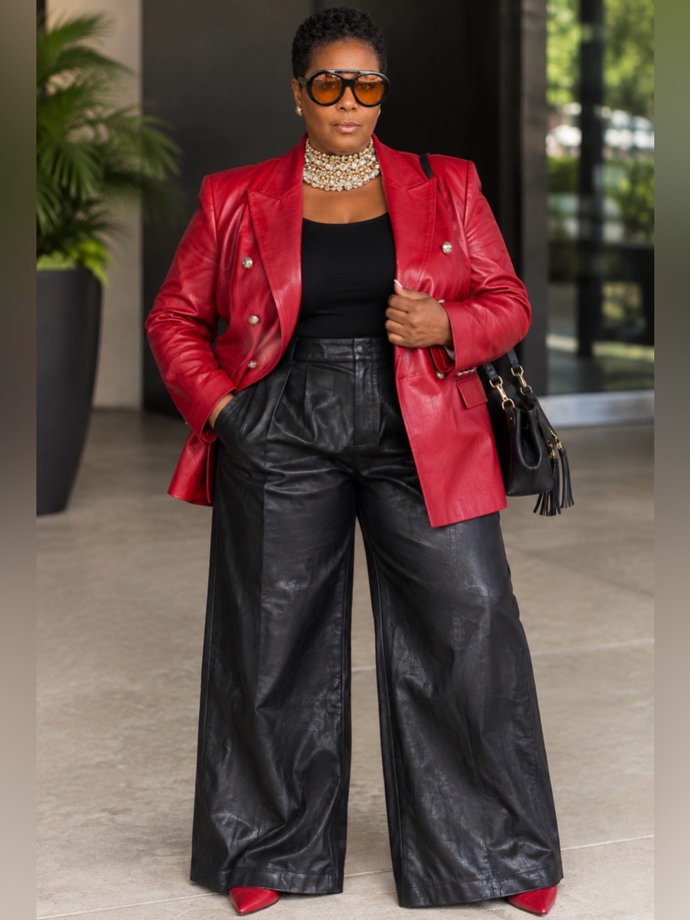 ELOQUII Faux Wide Leg Pants
